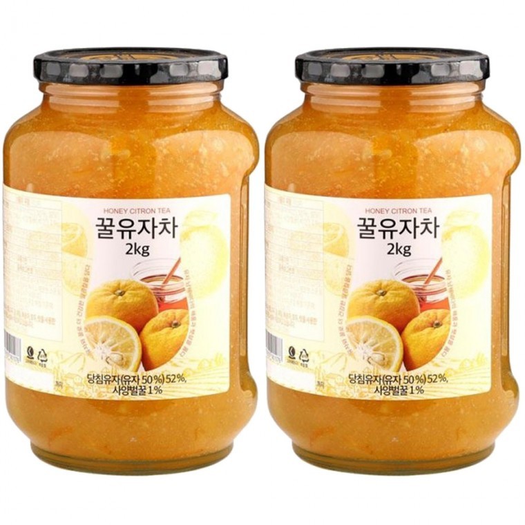 오로시 속이 따뜻해지는 국산유자 꿀 유자차 4Kg(2kgx2병) 유자청